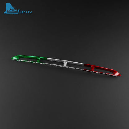 Real Hard Carbon Fiber Sticker For Abarth 595 2017 2018 2019 2020 2021 2022 2023 2024 Front Center Grille Tricolor Carbon Trim