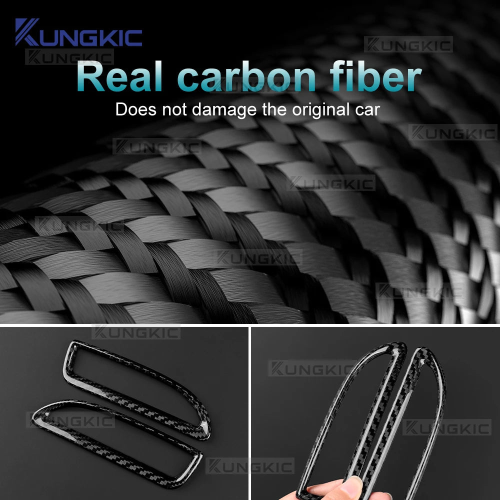 1Pair For Abarth 595 695 2017 2018 2019 2020 2021 2022 2023 2024 Real Hard Carbon Fiber Sticker Car Rear Side Air Intake Frame