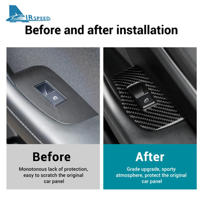 Real Soft Carbon Fiber Sticker For Mazda 3 Axela 2019 2020 2021 2022 2023 2024 2025 Car Rear Door Window Lifting Frame Panel