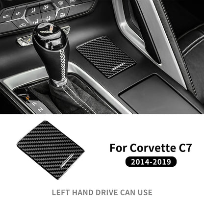 Real Hard Carbon Fiber Sticker For Chevrolet Corvette C7 2014 2015 2016 2017 2018 2019 Cigaratte Lighter Interior Accessories