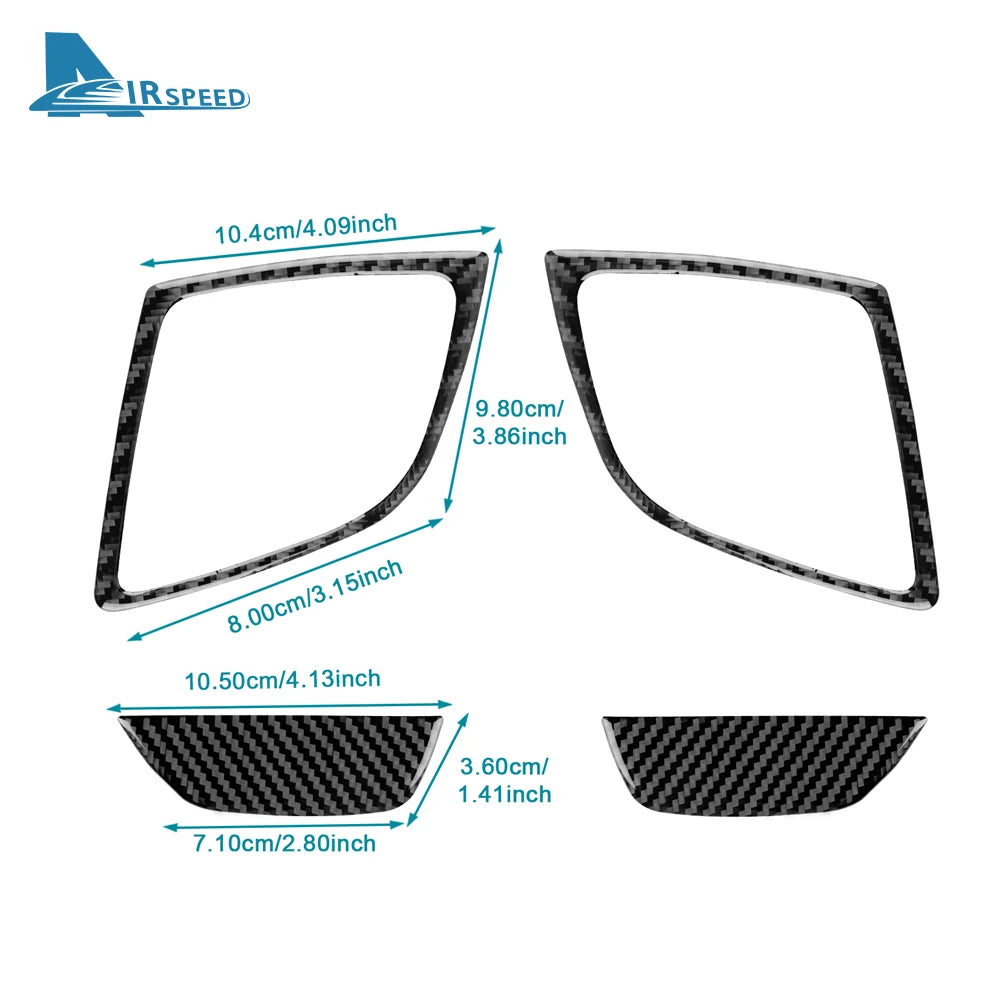Real Carbon Fiber For Mazda 3 Axela 2014 2015 2016 2017 2018 LHD RHD Car Center Console Side Air Outlet Accessories Sticker