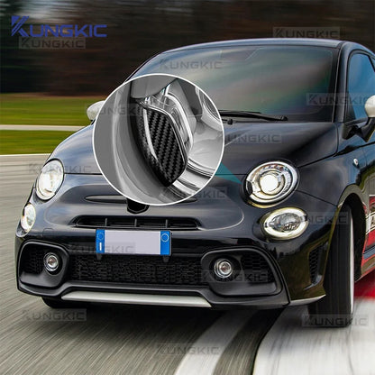Real Dry Hard Carbon Fiber Car Headlight Spray Cover Sticker For Abarth 595 695 595C 695C 2012-2024, Fiat 500 500C 2009-2024
