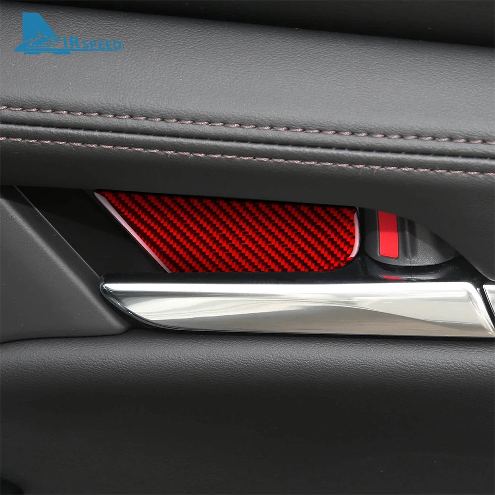 Real Soft Carbon Fiber Sticker For Mazda 3 2019-2025/CX-30 2020-2025 LHD RHD Car Inner Door Bowl Panel Interior Trim Accessories
