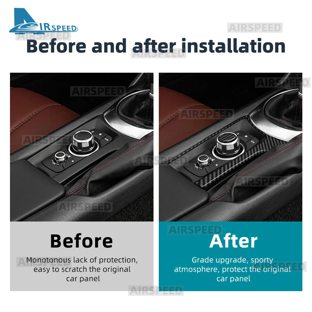 Real Soft Carbon Fiber For Mazda MX-5 MX5 Miata Roadster ND ND2 MK4 2015-2025/Fiat 124 2016-2020 Car Gear Shift Button Sticker