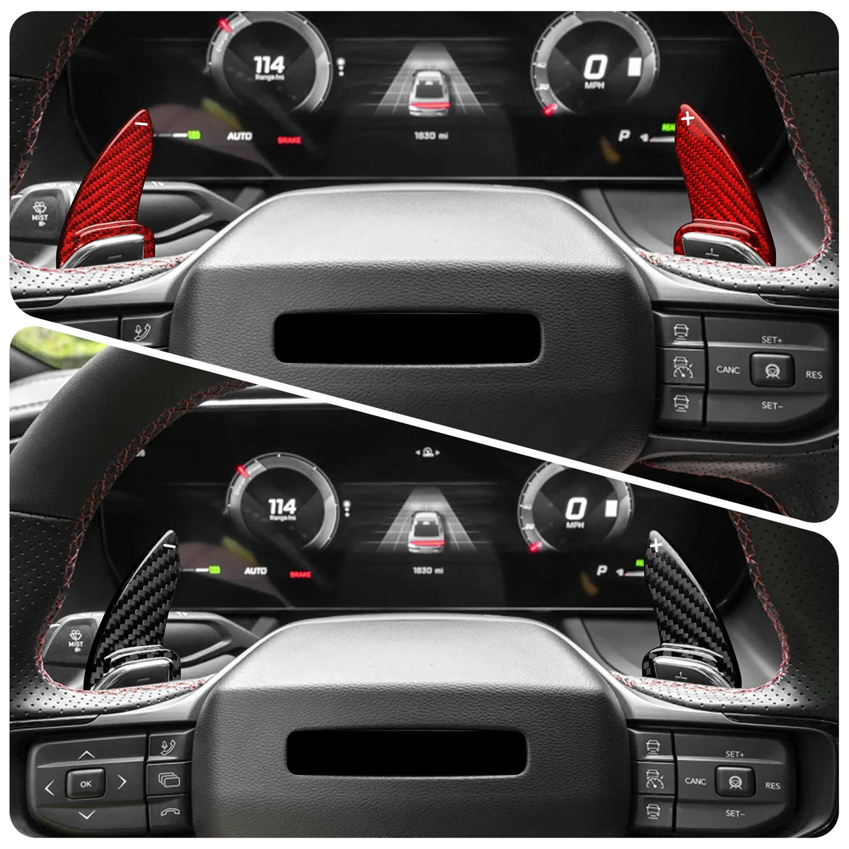 Sticker For Dodge Charger 2024 2025 2026 2027 Car Steering Wheel Paddle Shifter Real Hard Dry Carbon Fiber Interior Accessories