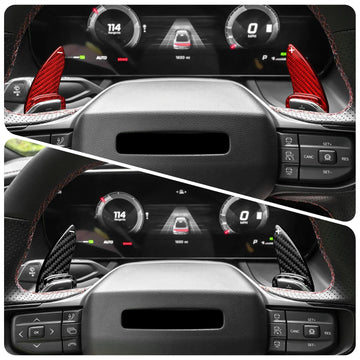Sticker For Dodge Charger 2024 2025 2026 2027 Car Steering Wheel Paddle Shifter Real Hard Dry Carbon Fiber Interior Accessories