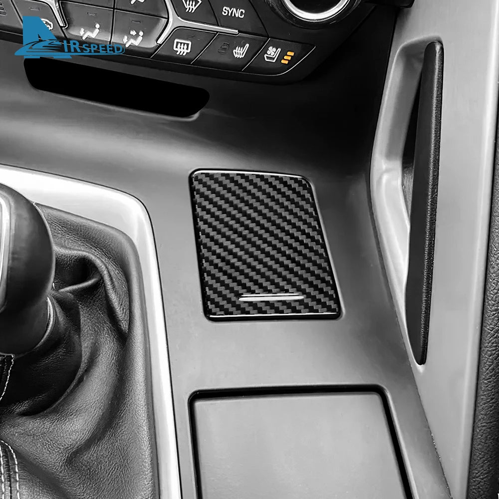 Real Hard Carbon Fiber Sticker For Chevrolet Corvette C7 2014 2015 2016 2017 2018 2019 Cigaratte Lighter Interior Accessories