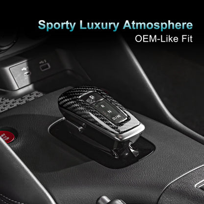 Real Dry Hard Carbon Fiber Automatic Gear Shift Knob Sticker For Nissan Z Z34/Fairlady Z 2023 2024 2025 2026 Accessories