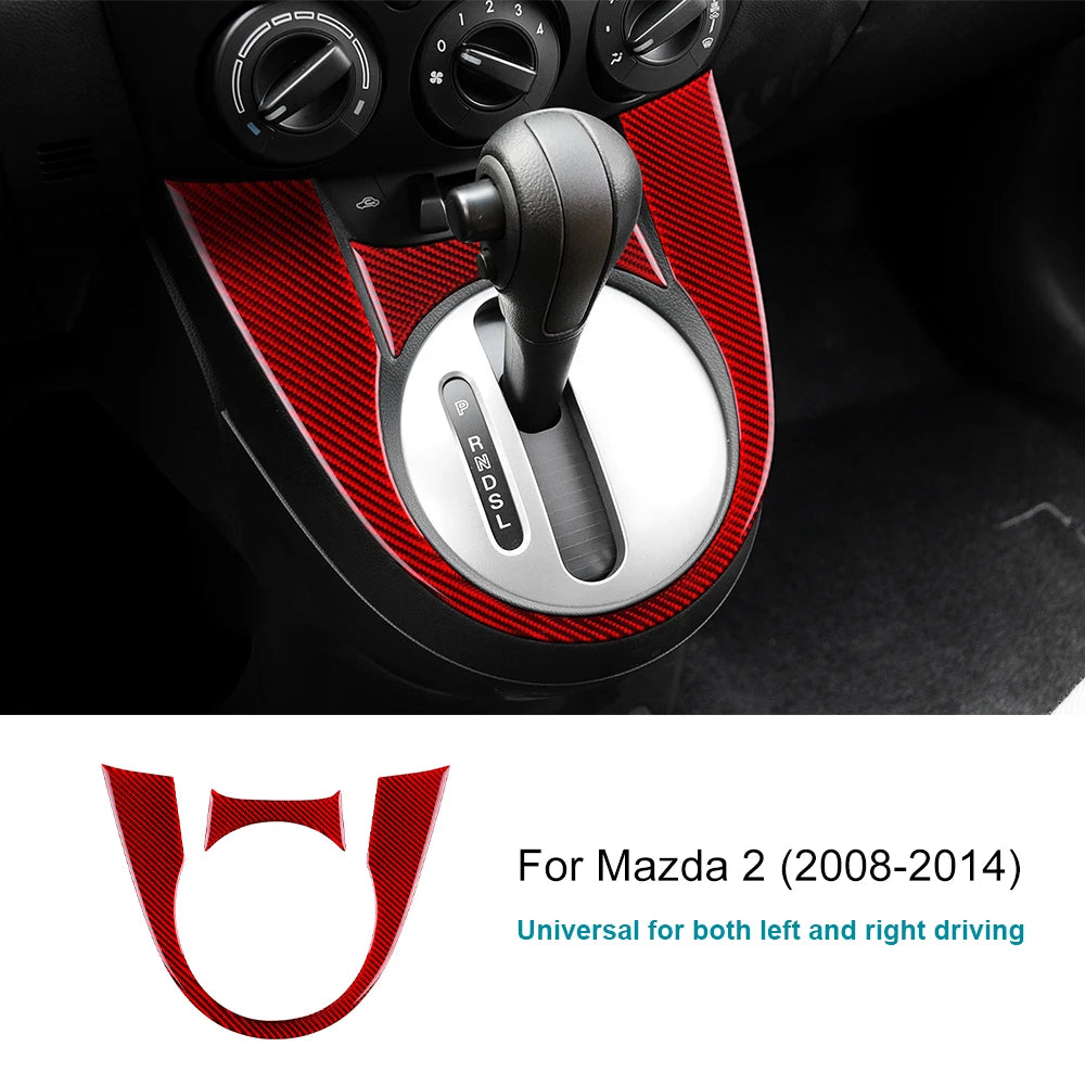 Carbon Fiber For Mazda 2 2008-2014 Outer Gear Shift Frame Trim Anti Scratch Sport Interior Decor Modification Car Accessories