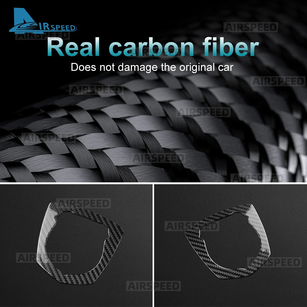 Real Dry Hard Carbon Fiber For Abarth 595 695 2012-2016 2017 2018 2019 2020 2021 2022 2023 2024 Front Badge Whiskers Logo Trim