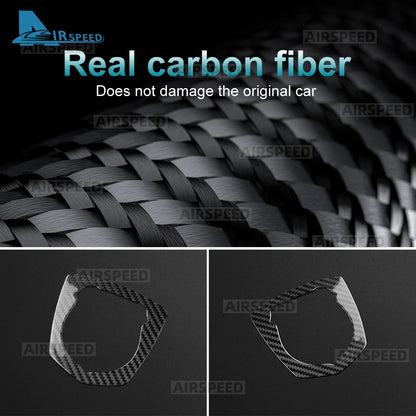 Real Dry Hard Carbon Fiber For Abarth 595 695 2012-2016 2017 2018 2019 2020 2021 2022 2023 2024 Front Badge Whiskers Logo Trim