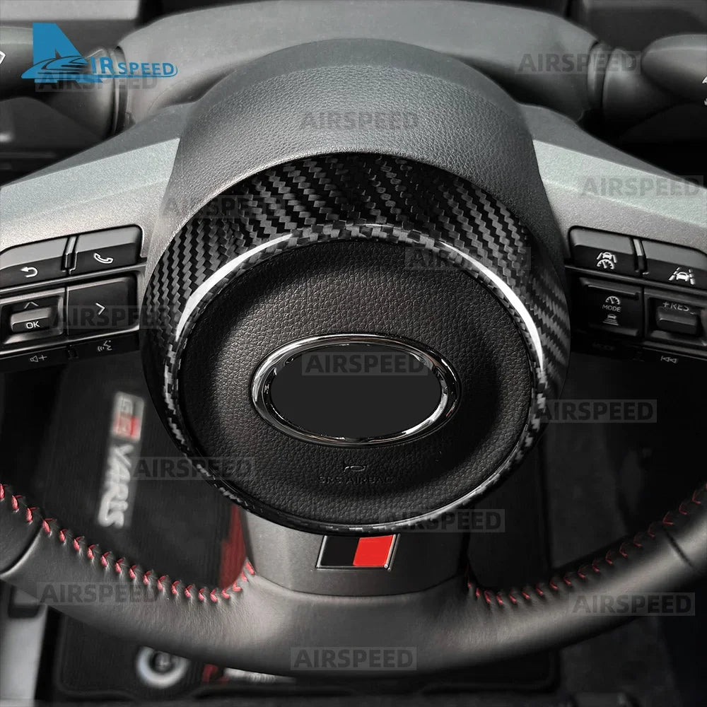 Car Steering Wheel Center Real Dry Carbon Fiber Cover Trim for Toyota GR Yaris 2020-2026/GRMN 25-26/GR Corolla 2023-2026 - detail view 4