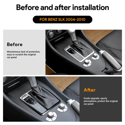 Hard Dry Carbon Fiber For Mercedes Benz SLK R171 2004 2005 2006 2007 2008 2009 2010 Automatic Central Control Gear Panel Cover