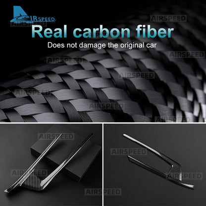 Real Hard Dry Carbon Fiber Sticker For Dodge Charger 2024 2025 2026 2027 Gear Shift Panel Frame Cover LHD Car Accessories