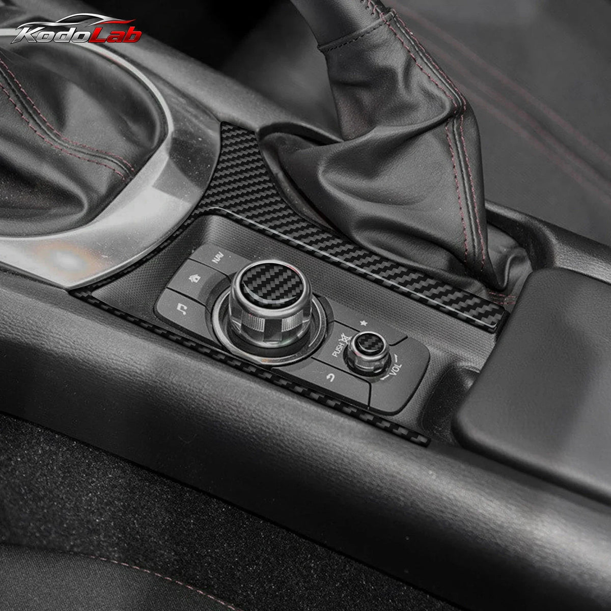 For Mazda MX-5 Roadster Fiat 2016-2025 Car Accessories Interior Black Plastic Multimedia Surrounding Panel Cover Trim Sticker