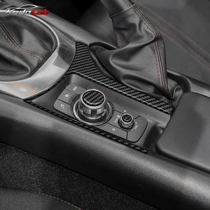 For Mazda MX-5 Roadster Fiat 2016-2025 Car Accessories Interior Black Plastic Multimedia Surrounding Panel Cover Trim Sticker
