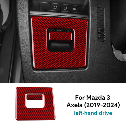 Real Soft Carbon Fiber Sticker For Mazda 3 BP Axela CX30 CX-30 2019 2020 2021 2022 2023 2024 2025 LHD Car Driver's Storage Box