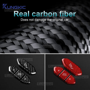 Fiber Steering Wheel Button Sticker For Dodge Charger 2024 2025 2026 2027 LHD RHD Car Real Dry Hard Carbon Interior Accessories