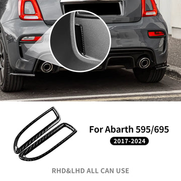 1Pair For Abarth 595 695 2017 2018 2019 2020 2021 2022 2023 2024 Real Hard Carbon Fiber Sticker Car Rear Side Air Intake Frame