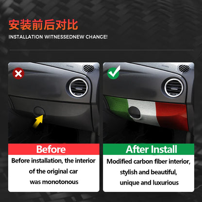 For Abarth 595 695 Fiat 500 2011-2024 Real Dry Hard Carbon Fiber LHD Car Storage Box Panel Cover Sticker Interior Accessories - detail view 3