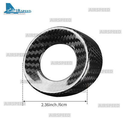For Chevrolet Camaro 2010-2015 Hard Carbon Fiber Central Control Switch Decoration Ring Knob Trim Cover Interior Car Accessories - detail view 6