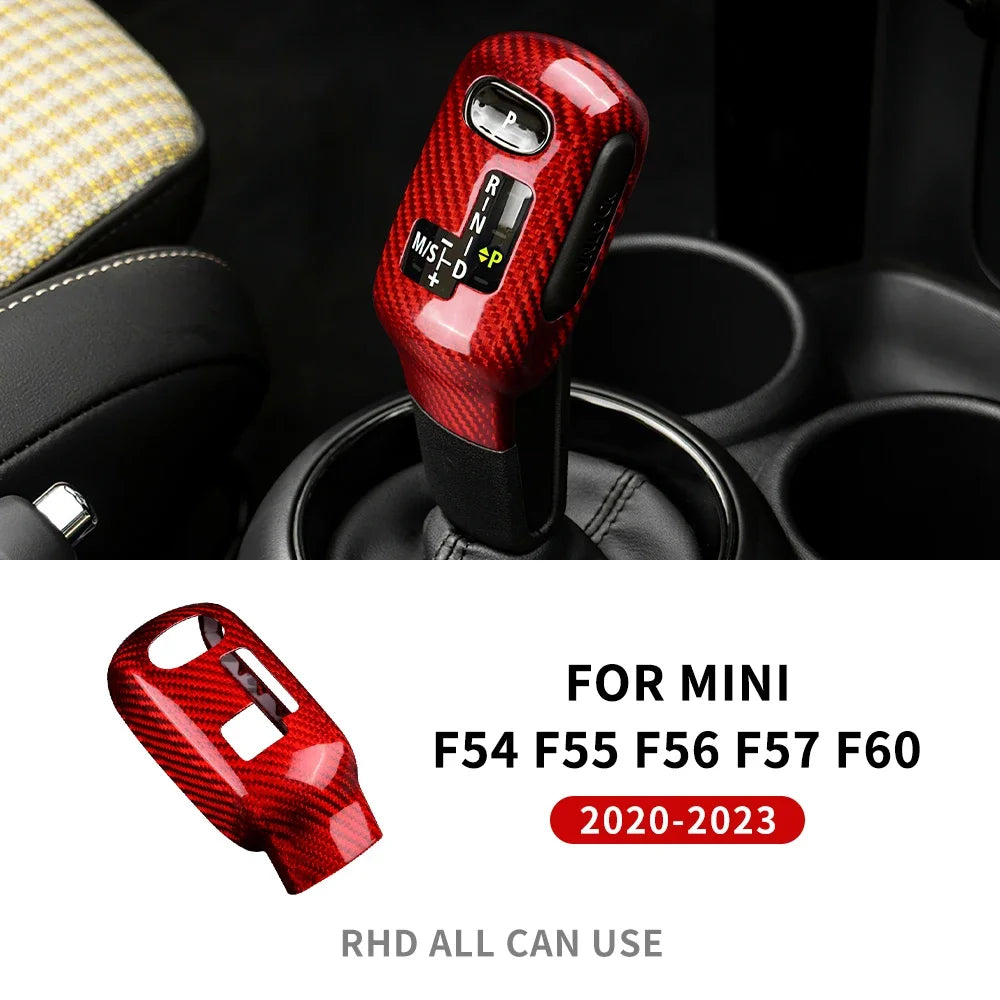 For BMW Mini Cooper F54 F55 F56 F57 F60 2020-2023 Countryman Real Carbon Fiber Car Gear Shift Knob Cover Sticker Interior Trim - detail view 7