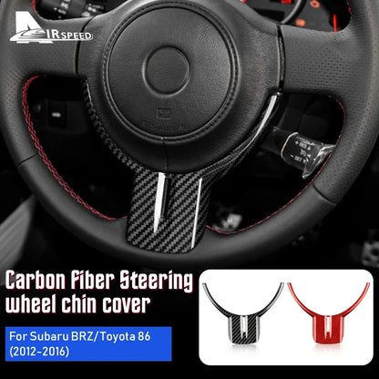 Real Dry Carbon Fiber Cover For Subaru BRZ Toyota 86 2012-2016 Car Steering Wheel Panel Protective Cover Sticker Trim Interior - detail view