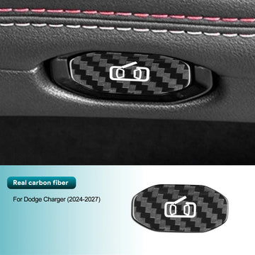Sticker For Dodge Charger 2024 2025 2026 2027 Real Hard Dry Carbon Fiber Trim Car Door Switch Button Interior Accessories