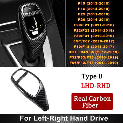 Real Carbon Fiber for BMW F30 F10 F15 F07 F20 F21 F22 F32 F34 F35 5GT Car Gear Shift Panel Frame Gear Knob Cover Head Trim