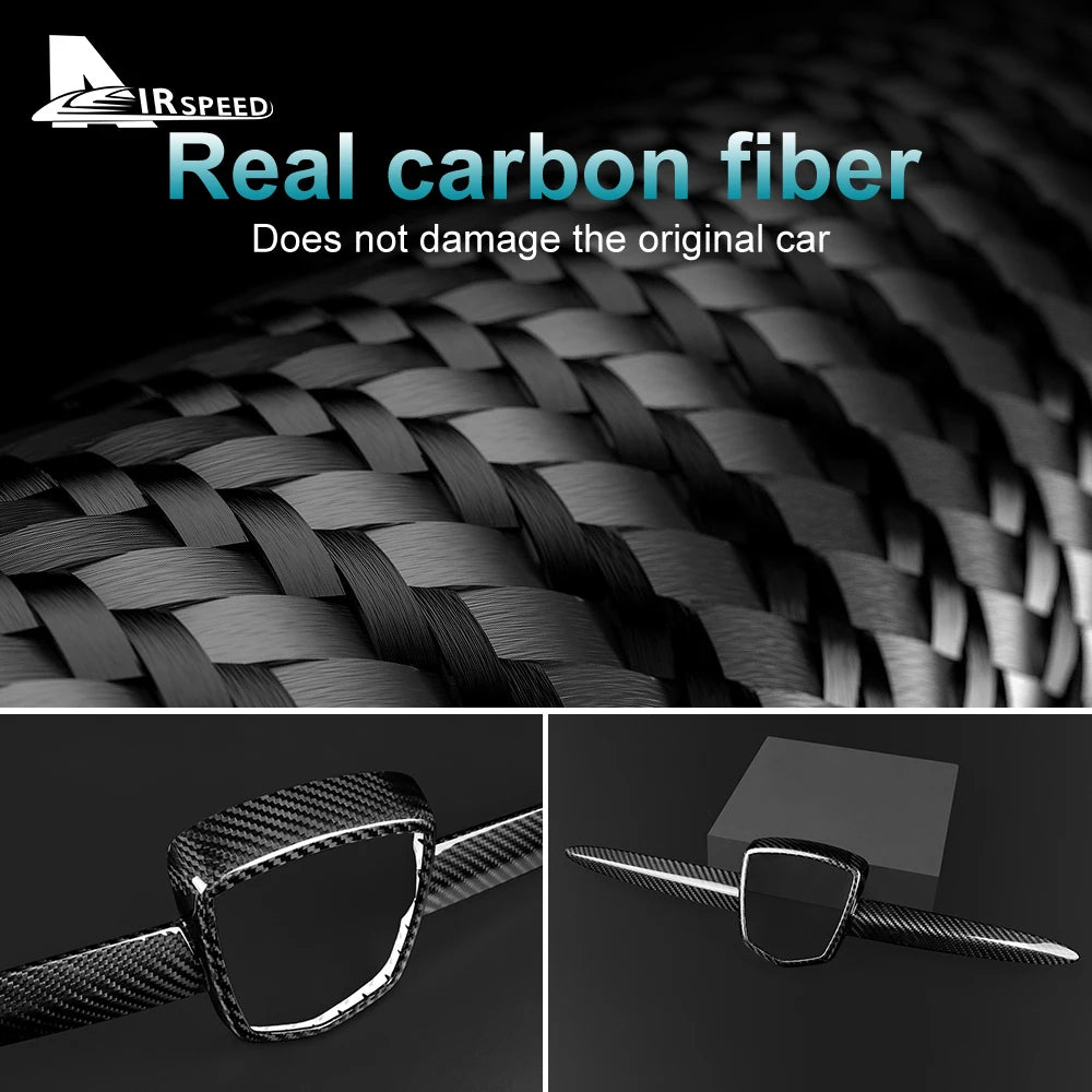 Black Forged Carbon Fiber Front Emblem Frame Trim for 2012–2024 Abarth 595 & 695
