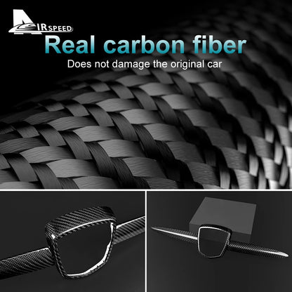 Black Forged Carbon Fiber Front Emblem Frame Trim for 2012–2024 Abarth 595 & 695