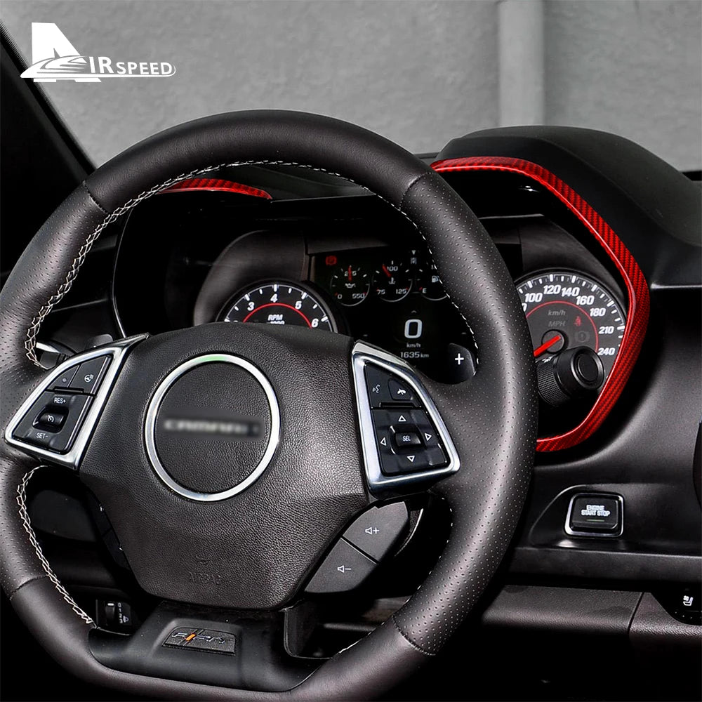 Real Hard Carbon Fiber For Chevrolet Camaro 2016 2017 2018 2019 2020 2021 2022 2023 Dashboard Frame Sticker Interior Accessories