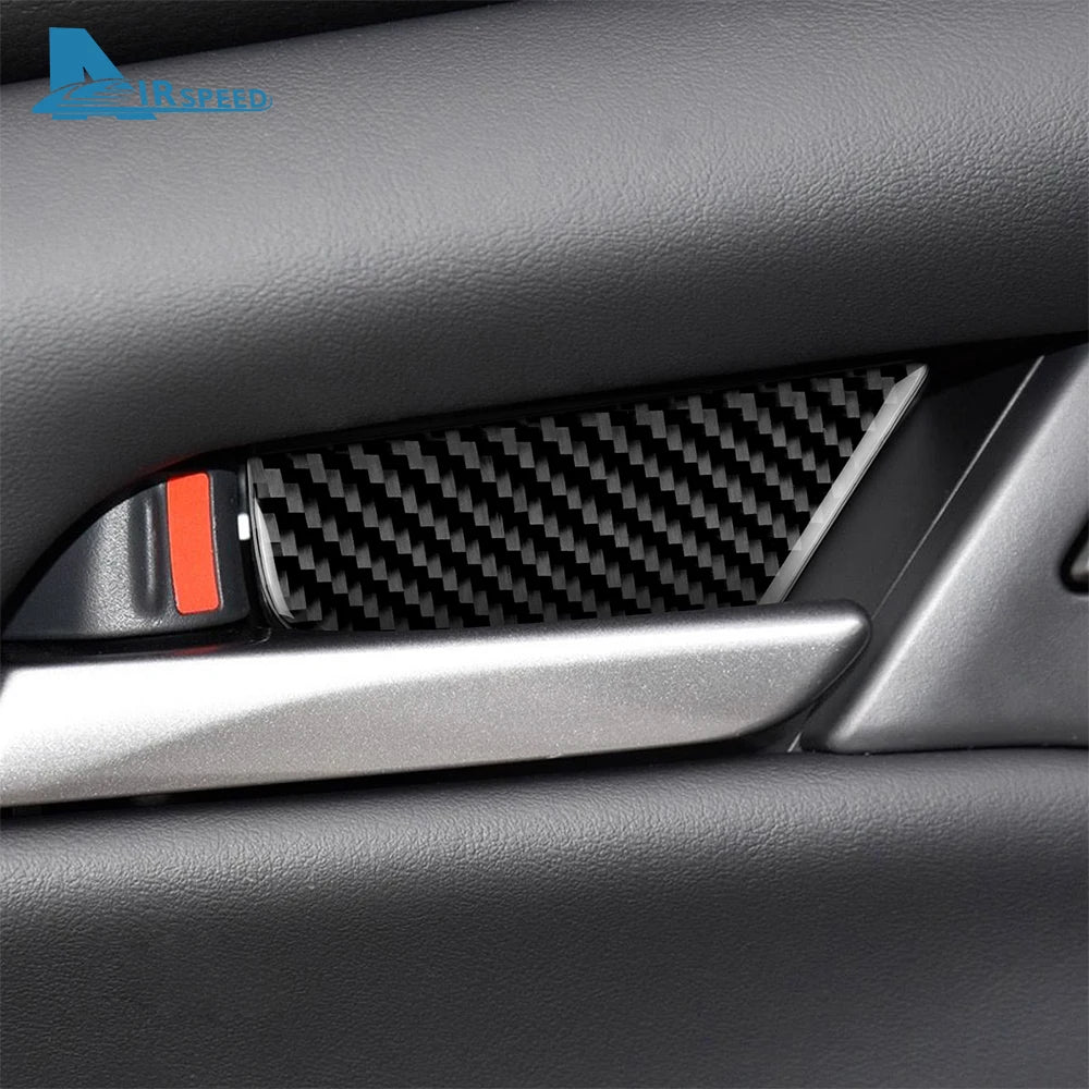 Real Soft Carbon Fiber Sticker For Mazda 3 2019-2025/CX-30 2020-2025 LHD RHD Car Inner Door Bowl Panel Interior Trim Accessories