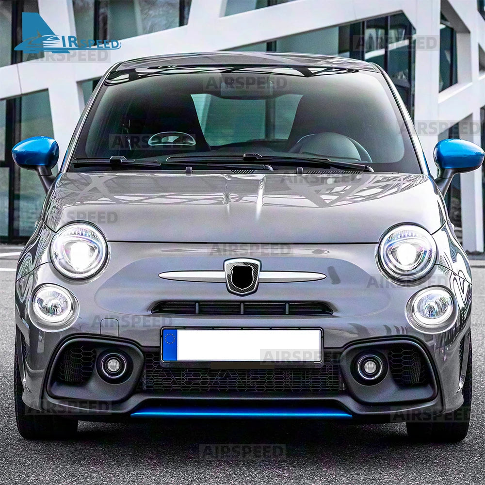 Real Dry Hard Carbon Fiber For Abarth 595 695 2012-2016 2017 2018 2019 2020 2021 2022 2023 2024 Front Badge Whiskers Logo Trim