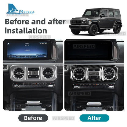 For Mercedes Benz G-Class W465 G63 G580 G500 2025 2026 2027 Real Hard Carbon Fiber Trim Cover Car Center Console Air Vent Frame