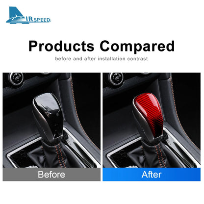 Real Hard Carbon Fiber For Subaru XV Impreza Forester 2018 2019 2020 2021 2022 2023 Outback 2021+ Gear Shift Knob Accessories - detail view 4