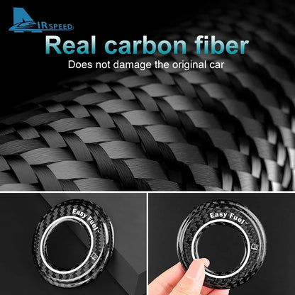 Real Hard Carbon Fiber Car Tank Cap Fuel Tank Cover for Ford Mustang 2024 2025 Sticker Exterior Decor Accessories