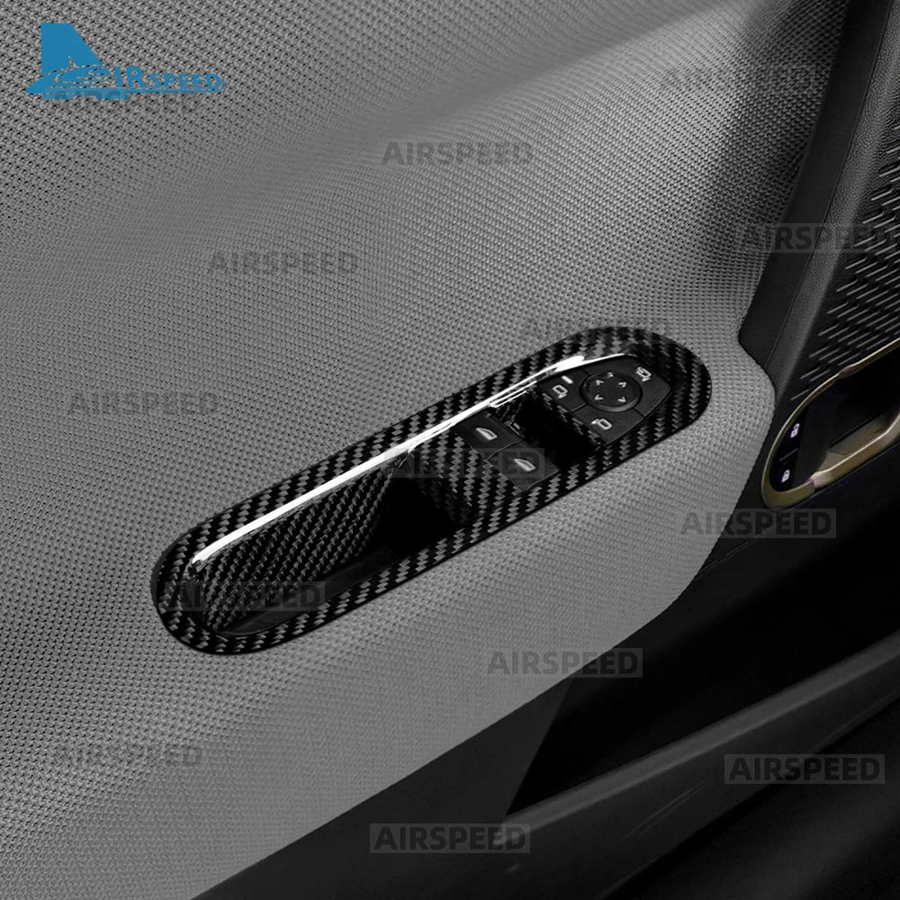 Real Hard Carbon Fiber Sticker for BMW Mini Cooper E J01 EV Electric SE 2024 2025 LHD RHD Car Door Window Switch Panel Cover - detail view 3