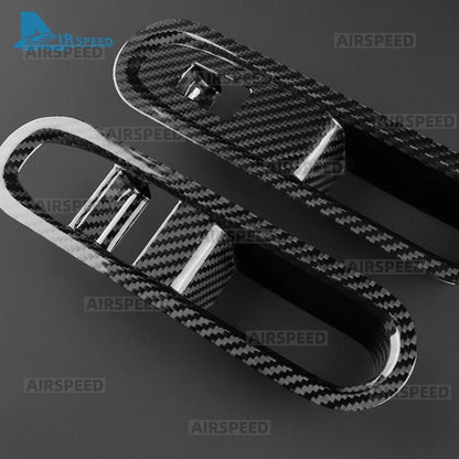 Real Hard Carbon Fiber Sticker for BMW Mini Cooper E J01 EV Electric SE 2024 2025 LHD RHD Car Door Window Switch Panel Cover - detail view 5