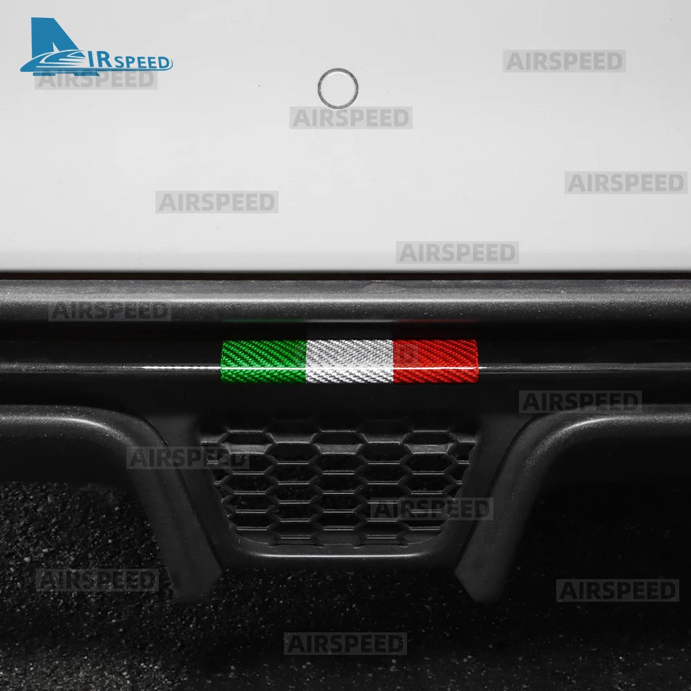 For Abarth 595 695 595C 695C 2017-2024 Real Dry Hard Italian Color Carbon Fiber Car Rear Bumper Lip Sticker Interior Accessories