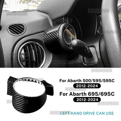 Real Dry Hard Carbon Fiber Sticker For Abarth 595 695 595C 695C 2012-2020 2021 2022 2023 2024 LHD Boost Gauge Cover Trim