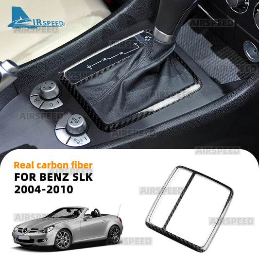 Real Hard Carbon Fiber Trim Cover For Mercedes Benz SLK R171 2004 2005 2006 2007-2010 Automatic Car Central Control Gear Panel