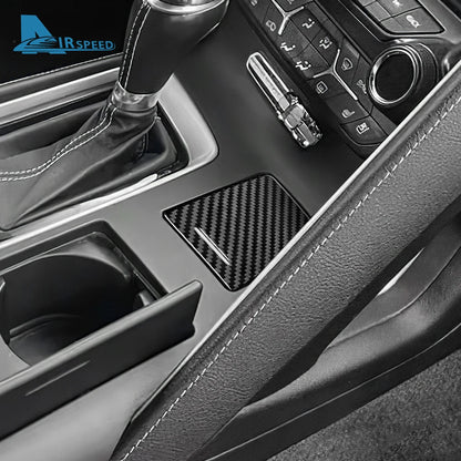 Real Hard Carbon Fiber Sticker For Chevrolet Corvette C7 2014 2015 2016 2017 2018 2019 Cigaratte Lighter Interior Accessories
