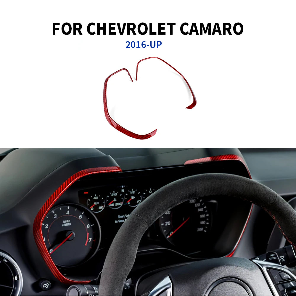 Real Hard Carbon Fiber For Chevrolet Camaro 2016 2017 2018 2019 2020 2021 2022 2023 Dashboard Frame Sticker Interior Accessories