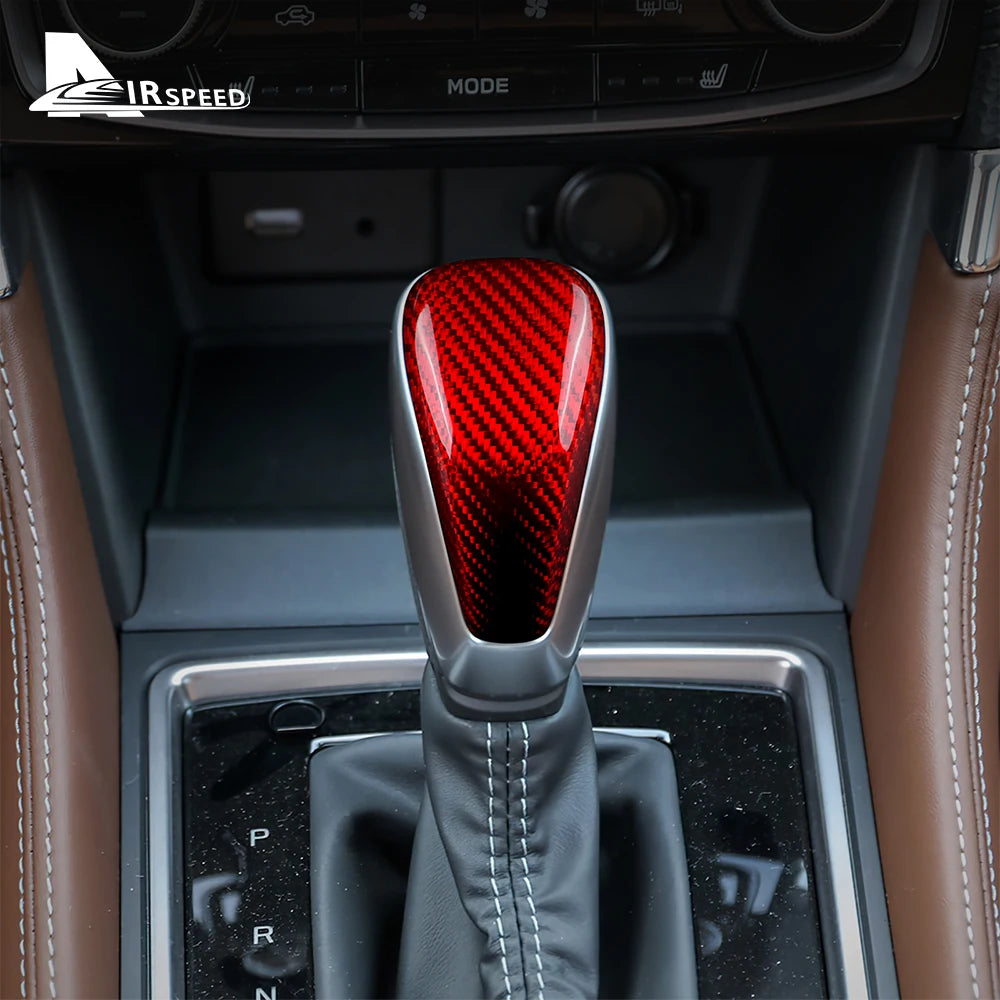 Real Hard Carbon Fiber For Subaru XV Impreza Forester 2018 2019 2020 2021 2022 2023 Outback 2021+ Gear Shift Knob Accessories - detail view 3