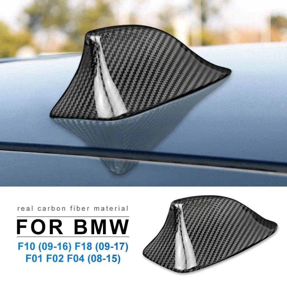 Carbon Fiber Car Antenna Cover For BMW F10 F10 F18 F01 F02 F04 Radio Shark Fin Topper Roof Aerial Trim Auto External Accessories