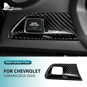 Real Hard Carbon Fiber Sticker For Chevrolet Camaro 2016 2017 2018 2019 2020 2021 2022 2023 2024 Car Start Stop Engine Sticker
