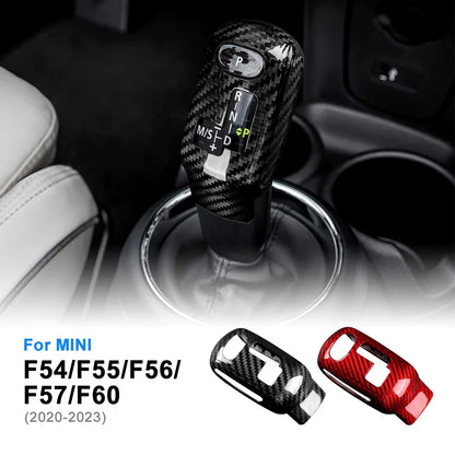 For BMW Mini Cooper F54 F55 F56 F57 F60 2020-2023 Countryman Real Carbon Fiber Car Gear Shift Knob Cover Sticker Interior Trim - detail view 3