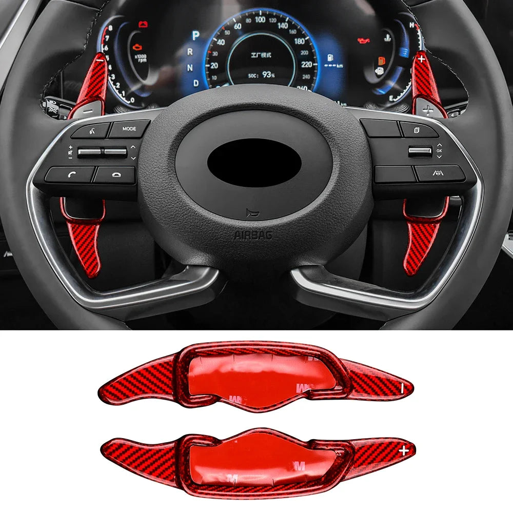 Hard Dry Carbon Fiber For Hyundai Genesis G70 Sonata 10 2020 2021 2022 Steering Wheel Paddle Shifter Extension Accessories