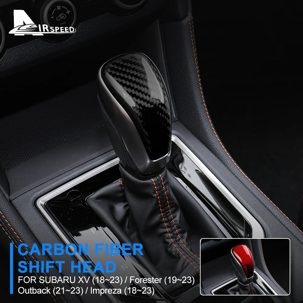 Real Hard Carbon Fiber For Subaru XV Impreza Forester 2018 2019 2020 2021 2022 2023 Outback 2021+ Gear Shift Knob Accessories - product view